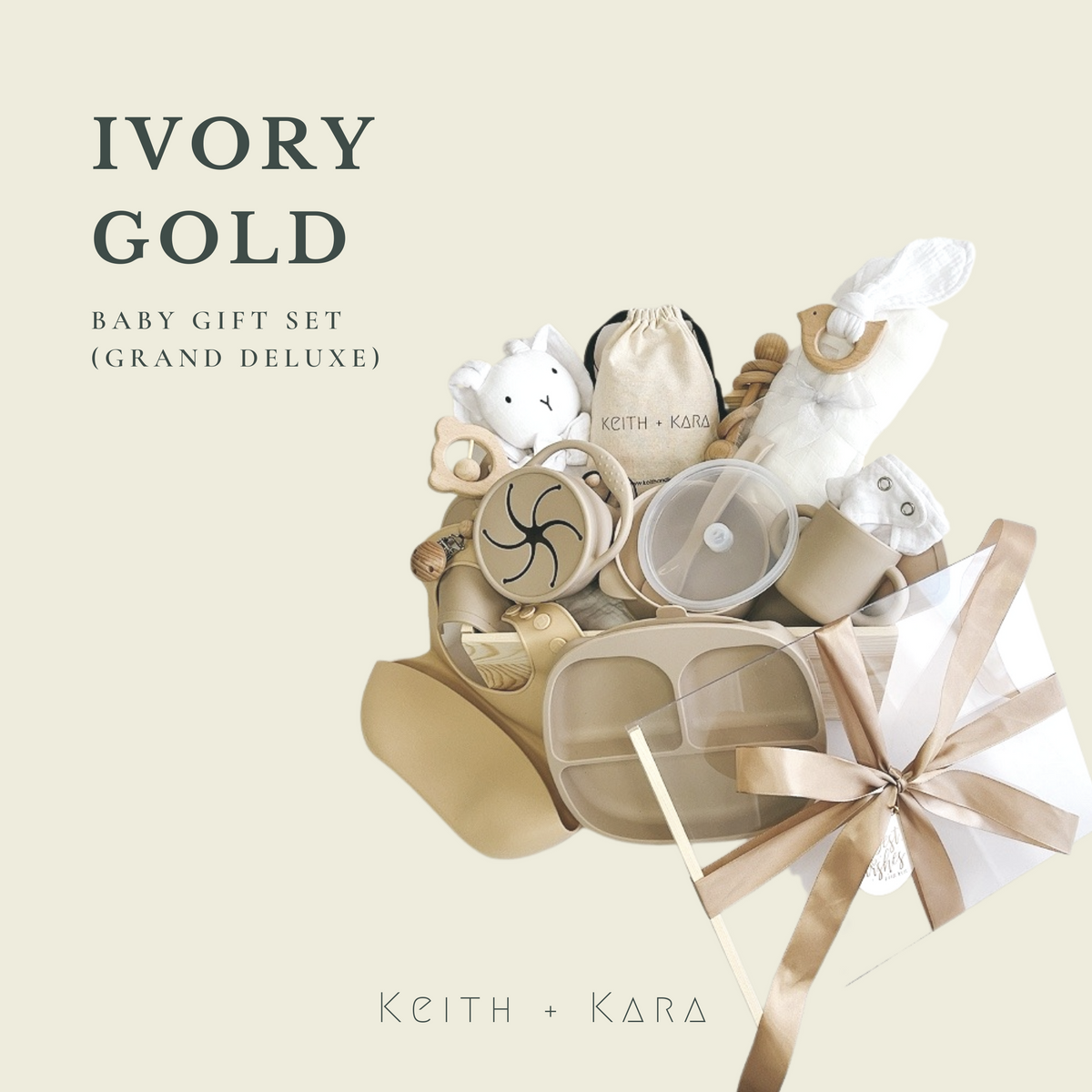 Newborn Baby Gift Set Ivory Gold Keith Kara